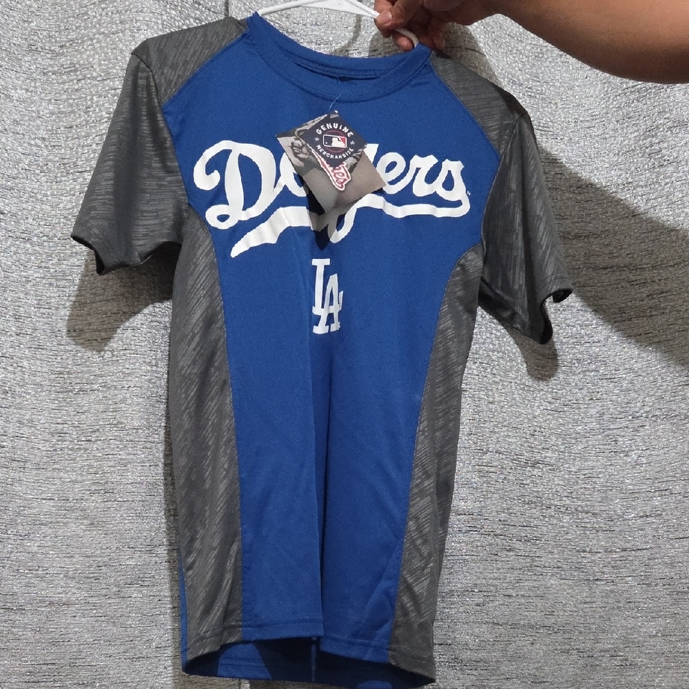 Blue and Gray Short Sleeve Tee